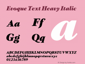 Evoque Text Heavy Italic Version 1.200;FEAKit 1.0图片样张