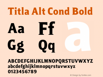 Titla Alt Cond Bold Version 1.1图片样张