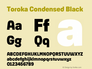 Toroka Condensed Black Version 001.000 April 2021图片样张