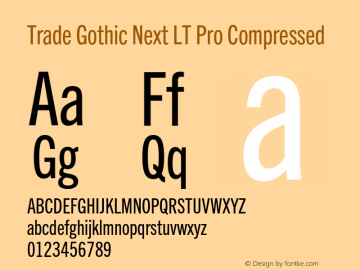 Trade Gothic Next LT Pro Compressed Version 2.00图片样张