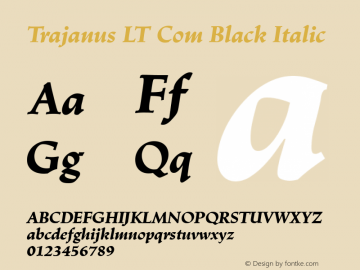 Trajanus LT Com Black Italic Version 2.01图片样张