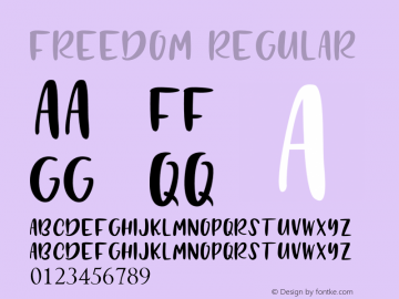 FREEDOM Version 1.00;December 1, 2018;FontCreator 11.5.0.2427 64-bit图片样张
