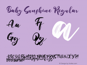 Baby Sunshine - Personal Use Version 1.00;July 7, 2021;FontCreator 11.5.0.2430 64-bit图片样张