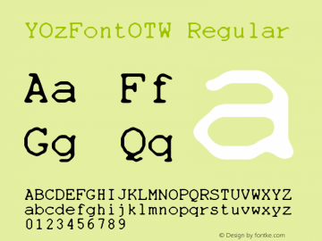 YOzFontOTW Regular Version 1.12图片样张