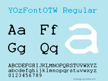 YOzFontOTW Regular Version 1.20图片样张