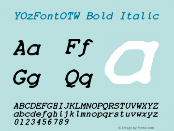 YOzFontOTW Bold Italic Version 1.20图片样张