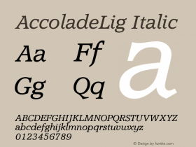 AccoladeLig Italic Version 1.00图片样张