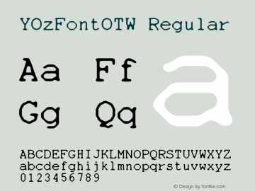 YOzFontOTW Regular Version 1.40图片样张