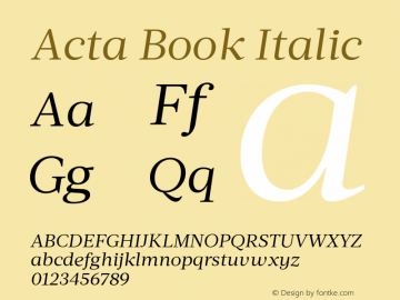 Acta-BookItalic Version 1.000图片样张