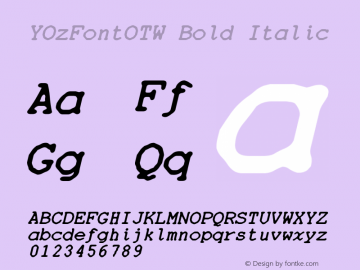 YOzFontOTW Bold Italic Version 1.40图片样张