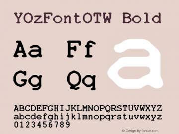 YOzFontOTW Bold Version 1.40图片样张