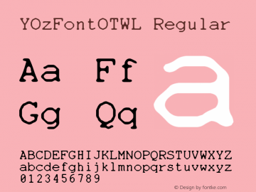 YOzFontOTWL Regular Version 1.11图片样张