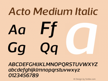 Acto-MediumItalic Version 1.000图片样张