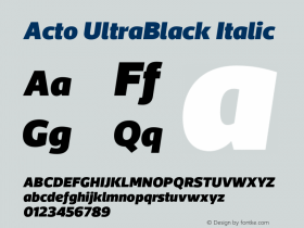 Acto-UltraBlackItalic Version 1.000图片样张