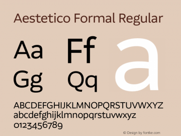 Aestetico Formal Regular Version 0.007;PS 000.007;hotconv 1.0.88;makeotf.lib2.5.64775图片样张