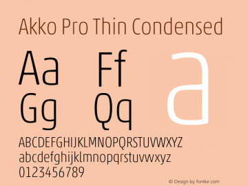 Akko Pro Thin Condensed Version 1.00图片样张