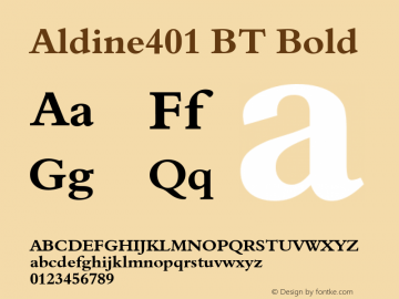 Aldine401 BT Bold Version 1.01 emb4-OT图片样张