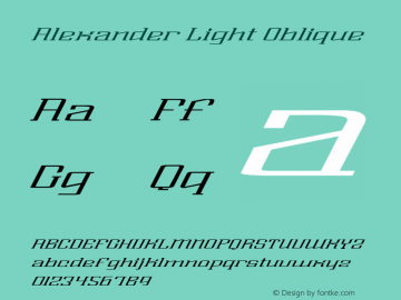 Alexander Light Oblique Version 1.00图片样张