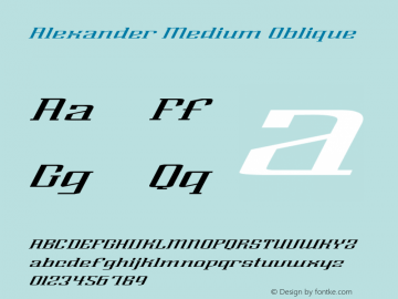 Alexander Medium Oblique Version 1.00图片样张