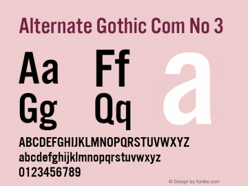 Alternate Gothic Com No 3 Version 1.01图片样张