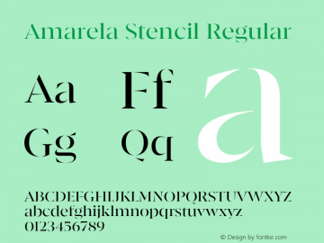 Amarela Stencil Regular Version 1.000;hotconv 1.0.109;makeotfexe 2.5.65596图片样张