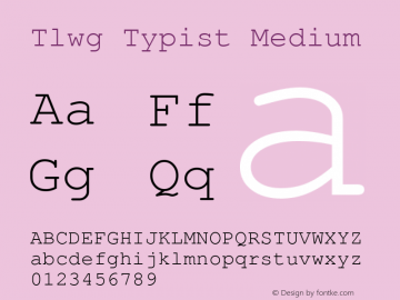 Tlwg Typist Medium Version 001.007: 2007-12-07 Font Sample