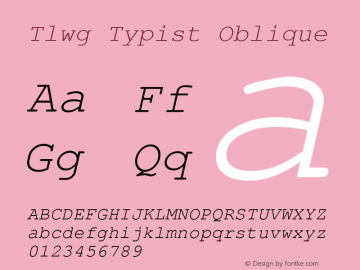 Tlwg Typist Oblique Version 001.008: 2008-01-19图片样张