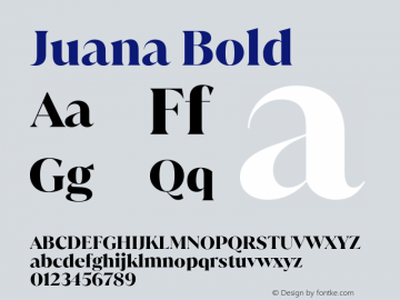 Juana Bold Version 1.001;hotconv 1.0.109;makeotfexe 2.5.65596图片样张