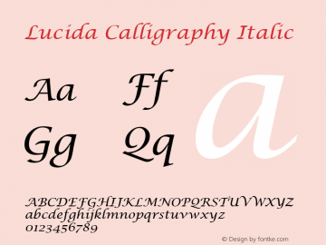 Lucida Calligraphy Italic Version 1.51图片样张