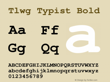 Tlwg Typist Bold Version 001.012: 2009-06-07 Font Sample