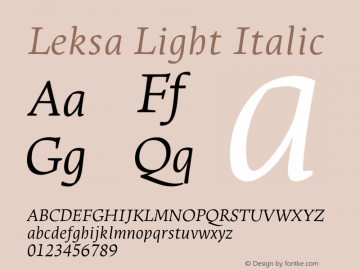 Leksa Light Italic Version 2.001图片样张