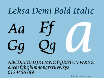 Leksa Demi Bold Italic Version 2.001图片样张