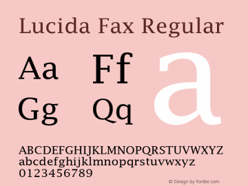 Lucida Fax Regular Version 1.51图片样张