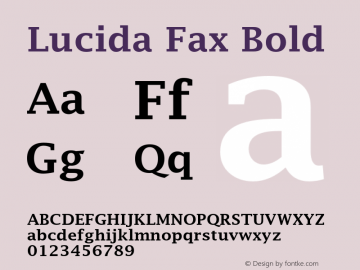 Lucida Fax Bold Version 1.00图片样张