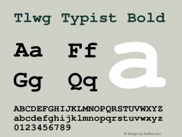 Tlwg Typist Bold Version 001.019: 2011-07-19 Font Sample