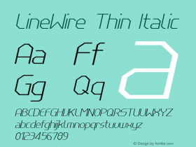 LineWire Thin Italic Version 001.000图片样张