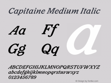 Capitaine-MediumItalic Version 1.100图片样张