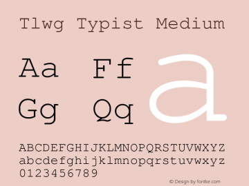 Tlwg Typist Medium Version 002.000: 2014-03-17 Font Sample