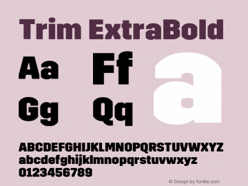 Trim ExtraBold Version 2.800图片样张