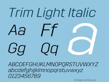 Trim Light Italic Version 2.800图片样张