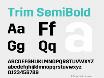 Trim SemiBold Version 2.800图片样张