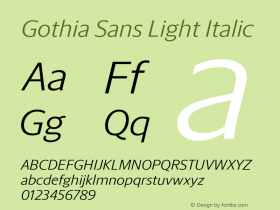 Gothia Sans Light Italic Version 1.000图片样张