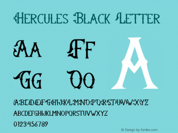 Hercules Black Letter Version 1.001;Fontself Maker 3.5.7图片样张