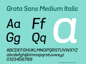 GrotaSansMedium-Italic 1.000图片样张