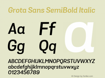 GrotaSansSemiBold-Italic 1.000图片样张