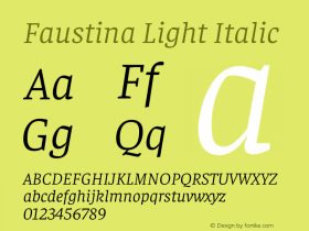 Faustina Light Italic Version 1.200图片样张