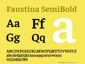 Faustina SemiBold Version 1.200图片样张