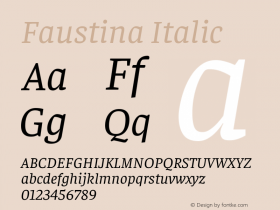 Faustina Italic Version 1.200; ttfautohint (v1.8.3)图片样张