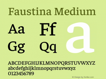 Faustina Medium Version 1.200; ttfautohint (v1.8.3)图片样张