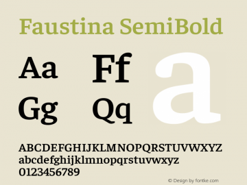 Faustina SemiBold Version 1.200; ttfautohint (v1.8.3)图片样张